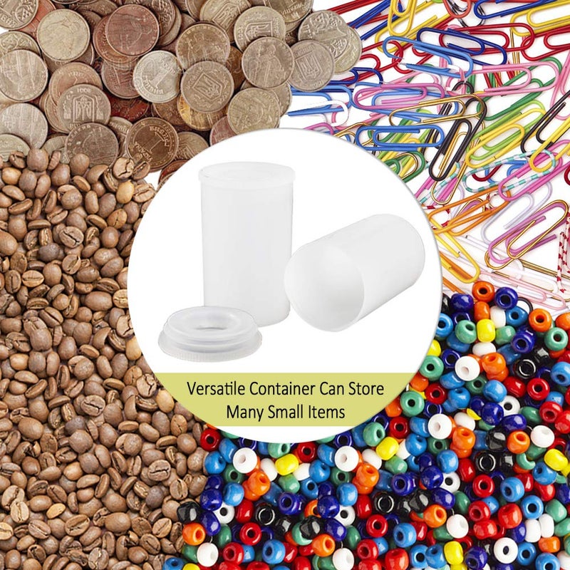 Heqishun 35mm Film Canisters with Caps (35 Pack) Plastic White Empty Film Canister Case Bulk with Lids Storage Reel Containers for Storing Film, Small Accessories, Beads - Image 4